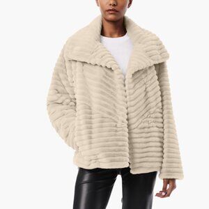 SALE! new BERNARDO Grooved Faux Fur $200 RETAIL Jacket 2512 5M5